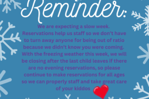 Week of Jan. 16th Hours and Reservations
