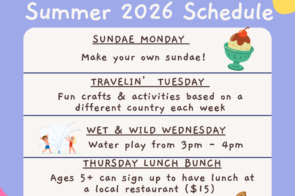 Summer 2026 Schedule